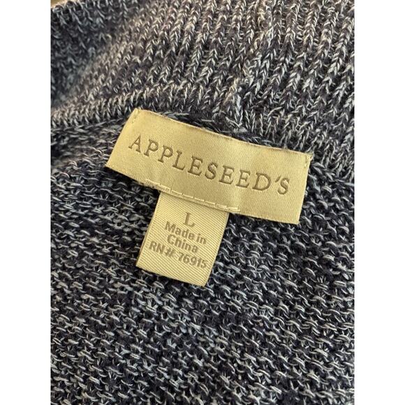 Appleseed’s Large L Open Front Chunky Blue Womens Sweater - Picture 5 of 6